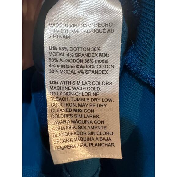 Chico’s Zenergy Teal Button Detail Ribbed V-Neck Trim Knit Tunic Top Size 0 (4/6 - Picture 7 of 8